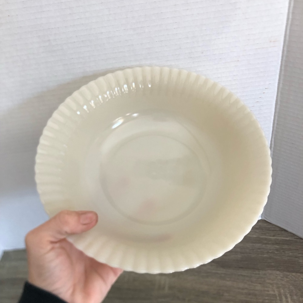 Vtg Colorex Cream Glass Serving Bowl - Picture 10 of 10
